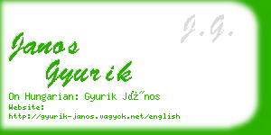 janos gyurik business card